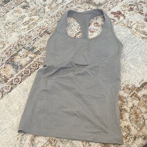 Lululemon Athletica Gray Fitted Backless Tank Top